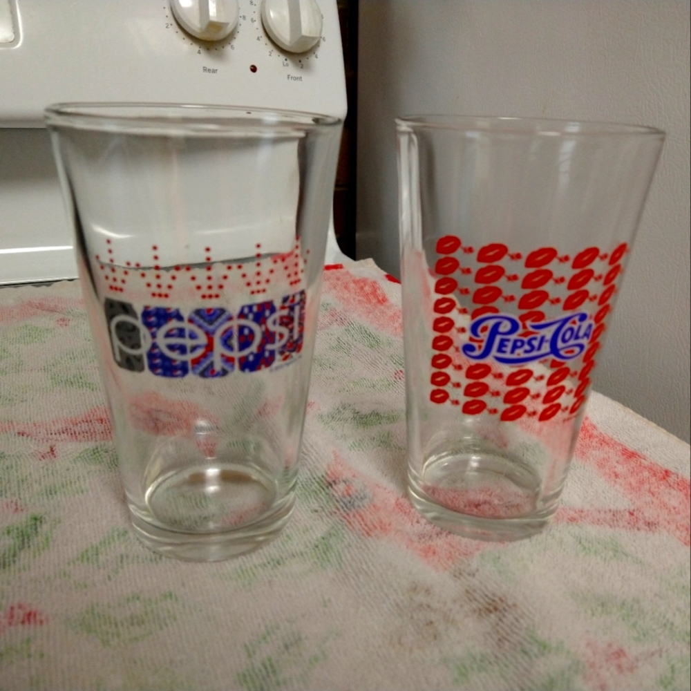 (2) 2013 6" Pepsi Drinking Glasses